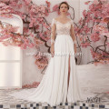 Custom High Beaded wedding dress straight with split